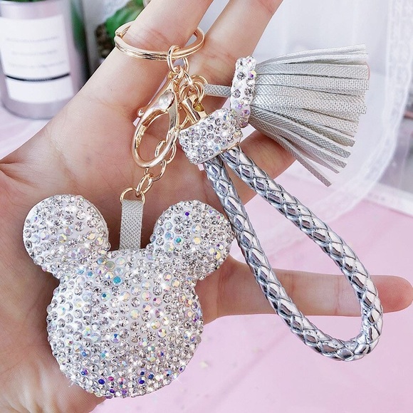 Accessories | Crystal Mickey Mouse Keychain With Tassel Cord | Poshmark